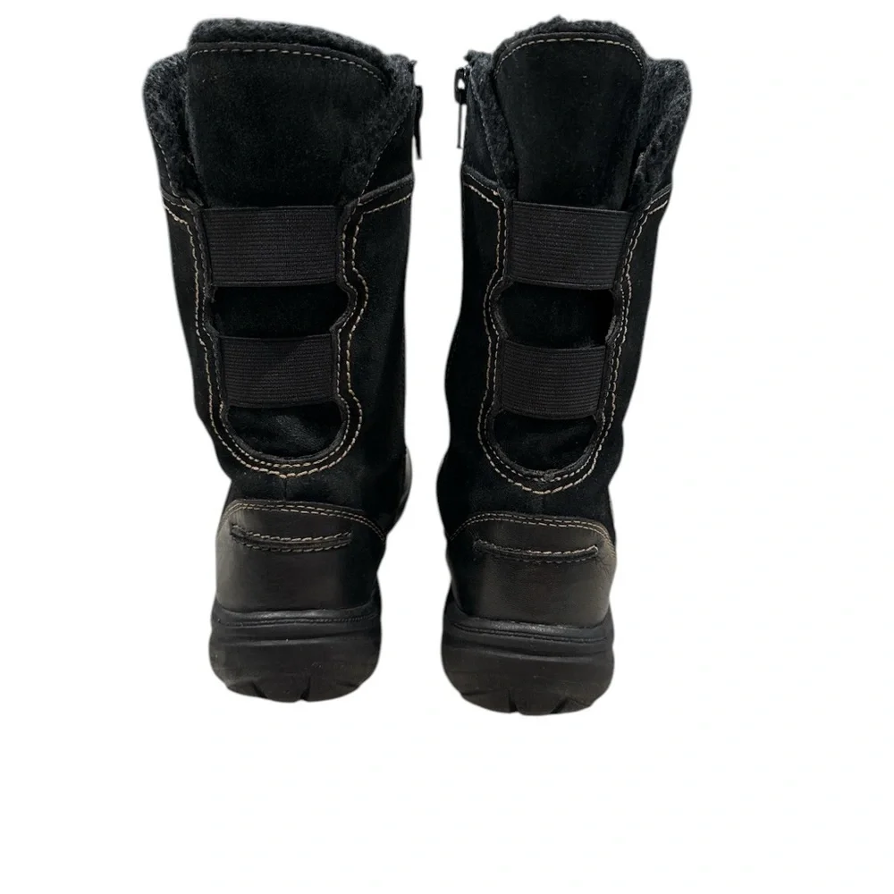 CLARKS BOOTS SIZE 7M Black Suede Winter Boots | Leather